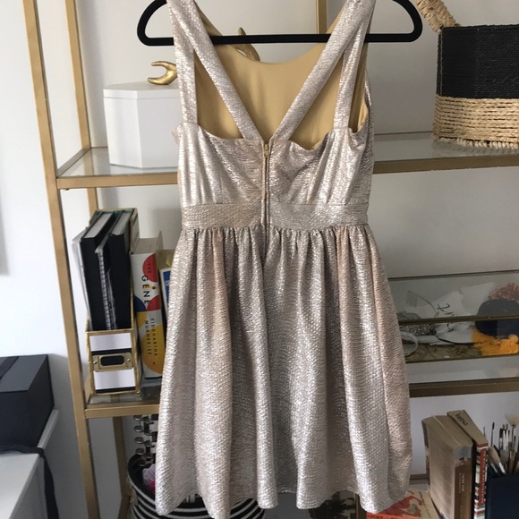 Gold with silver effect short dress Small - Picture 4 of 5